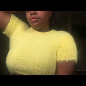 Dolls Kill highlighter fuzzy top